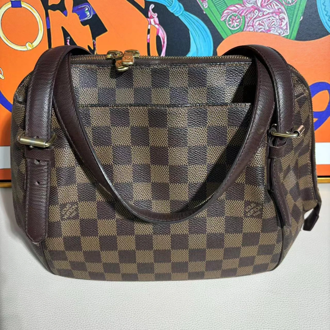 95新 LouisVuitton/路易威登 【娃娃中仓精选】Lv焦糖棋盘腋下包
