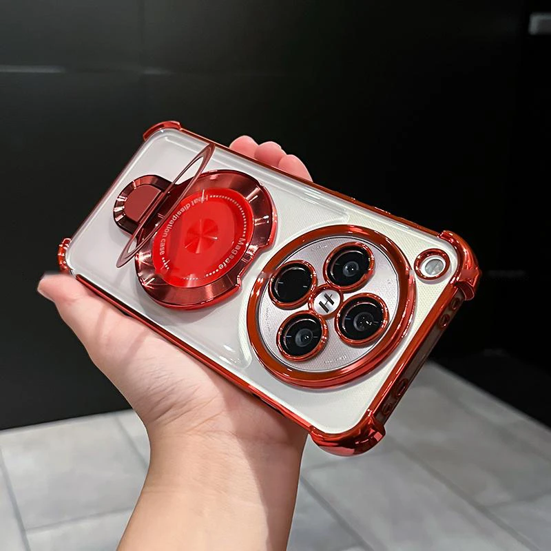新年红磁吸支架适用oppofindx8/pro/x7ultra四角气囊防摔透明软壳