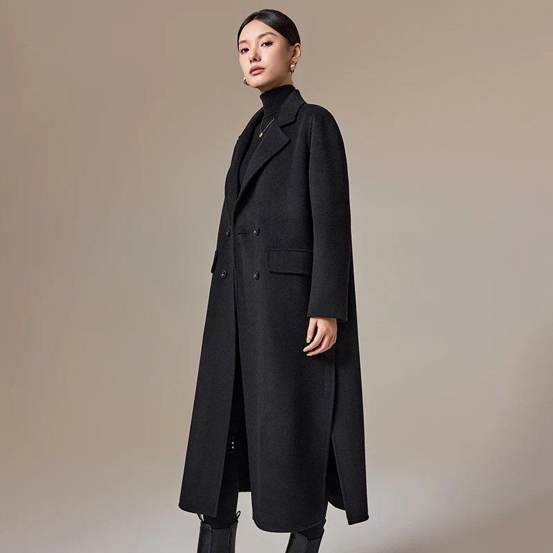 高定双面呢100%绵羊毛双面羊绒大衣2025秋冬新款K3553