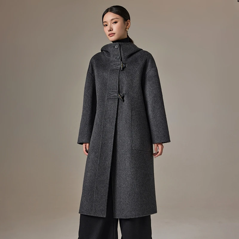 手工缝制高定双面呢绵羊毛大衣2024秋冬新款581011