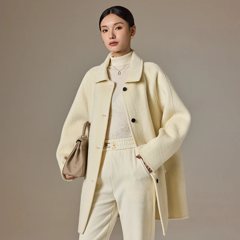 双面呢大衣100%绵羊毛高端大衣E8828