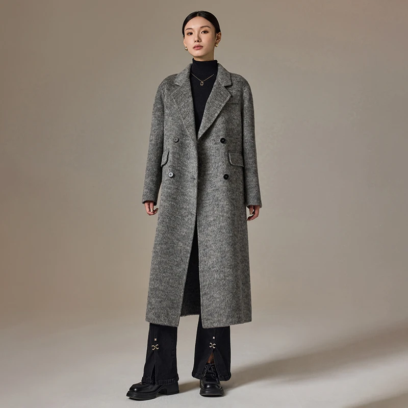 手工缝制高定双面呢绵羊毛大衣2025秋冬新款580911