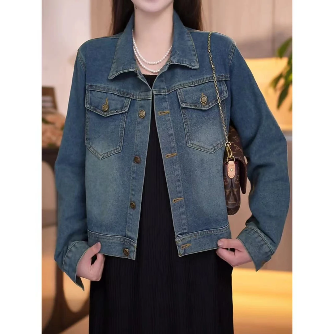 小个子休闲牛仔春季外套女春秋新款千金显瘦短款夹克正肩上衣