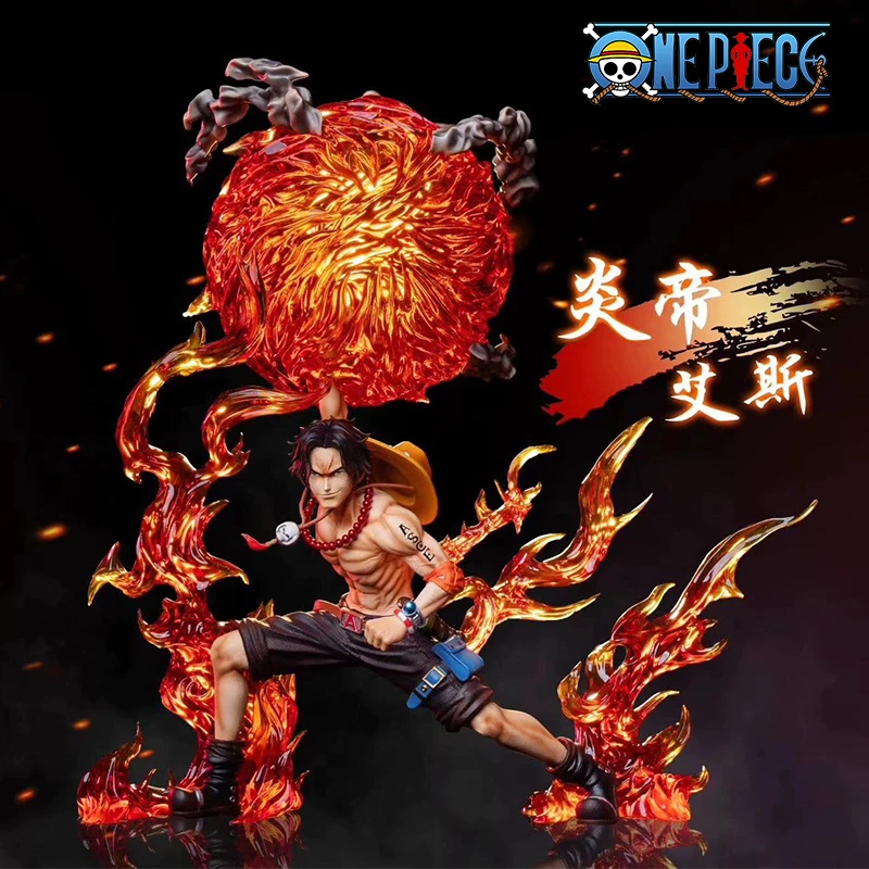 海贼王火拳艾斯手办IU炎帝顶上战争共鸣战损版动漫周边摆件