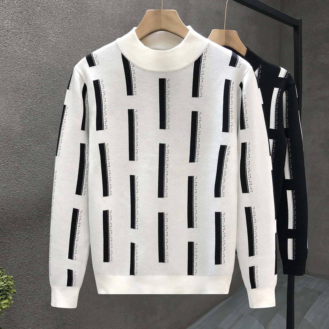 郎的潮牌半高领时尚毛衣男潮流内搭痞帅针织衫2024秋冬季新款上衣