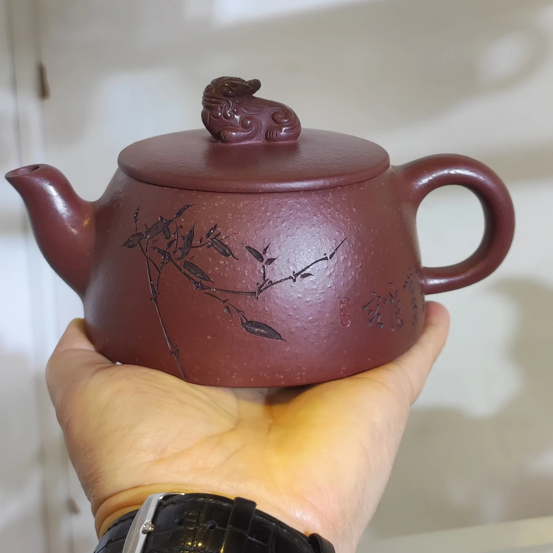 腾龙壶:原矿鸡血砂，350c，半手精工而制