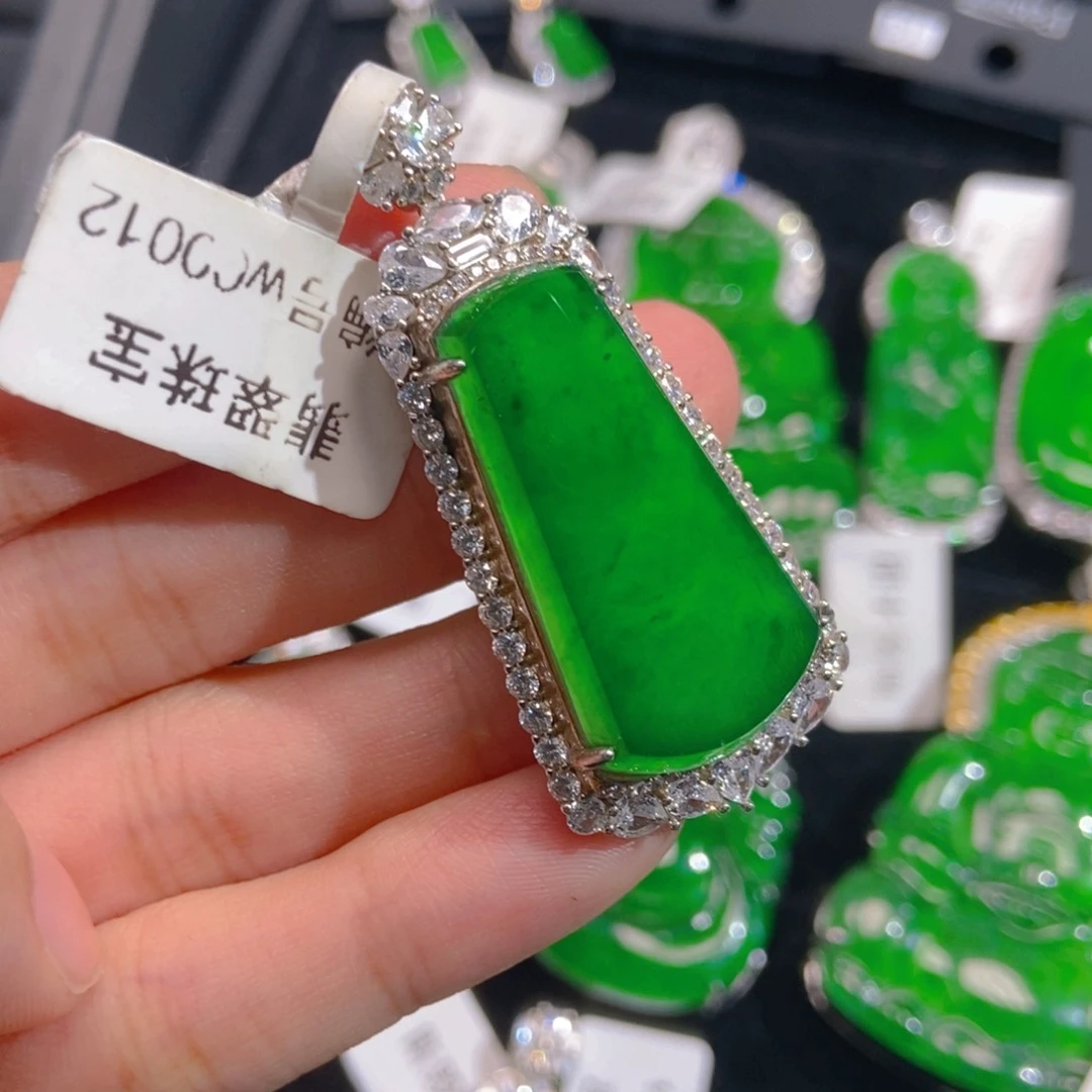 翡翠吊坠(不含链)银S925镶嵌