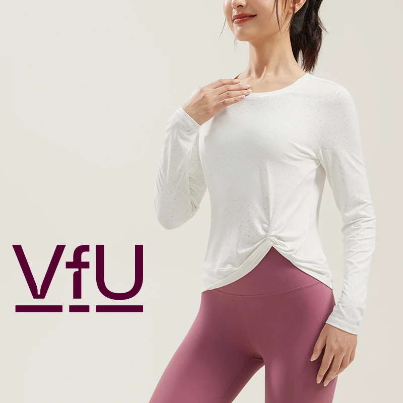VFU春季时尚瑜伽服上衣女长袖修身显瘦健身服运动罩衫衣服65056