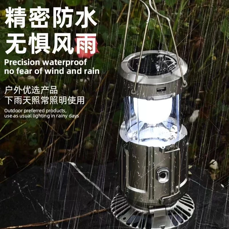佰宥 户外新款太阳能伸缩风扇马灯帐篷灯