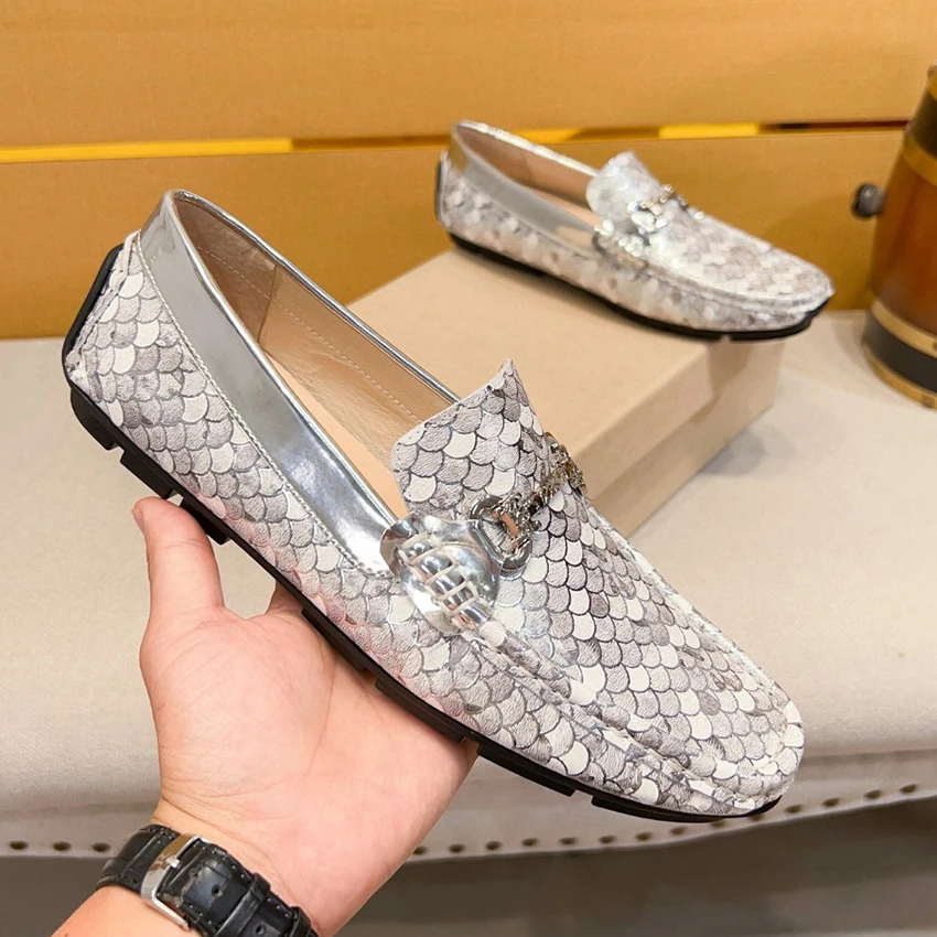 欧洲站男士真皮豆豆鞋时尚潮流新款男鞋舒适轻便平底百搭套脚鞋