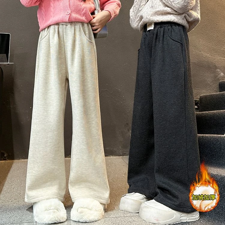 2024冬~女童窄版阔腿加绒显瘦糯米裤4722