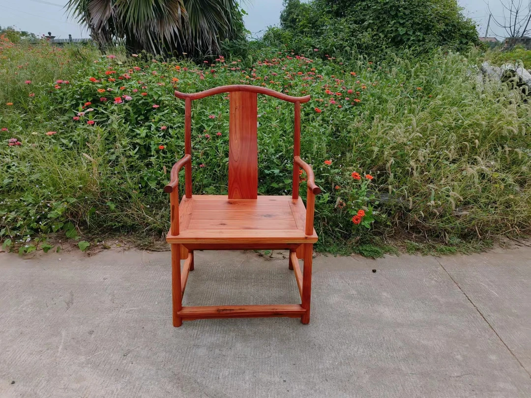 百年老料新中式桌椅单人茶椅实木椅官帽椅禅椅主人椅家用椅围椅