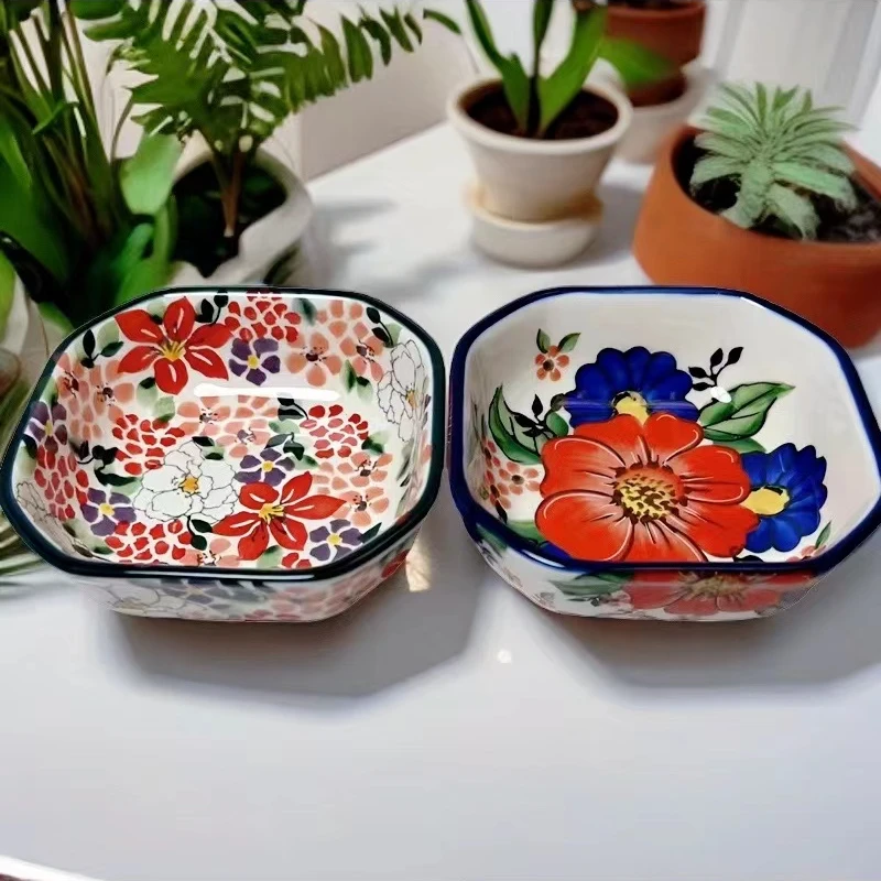 波兰彩两色4.5英寸家用火锅蘸料碟调料碗小咸菜碟