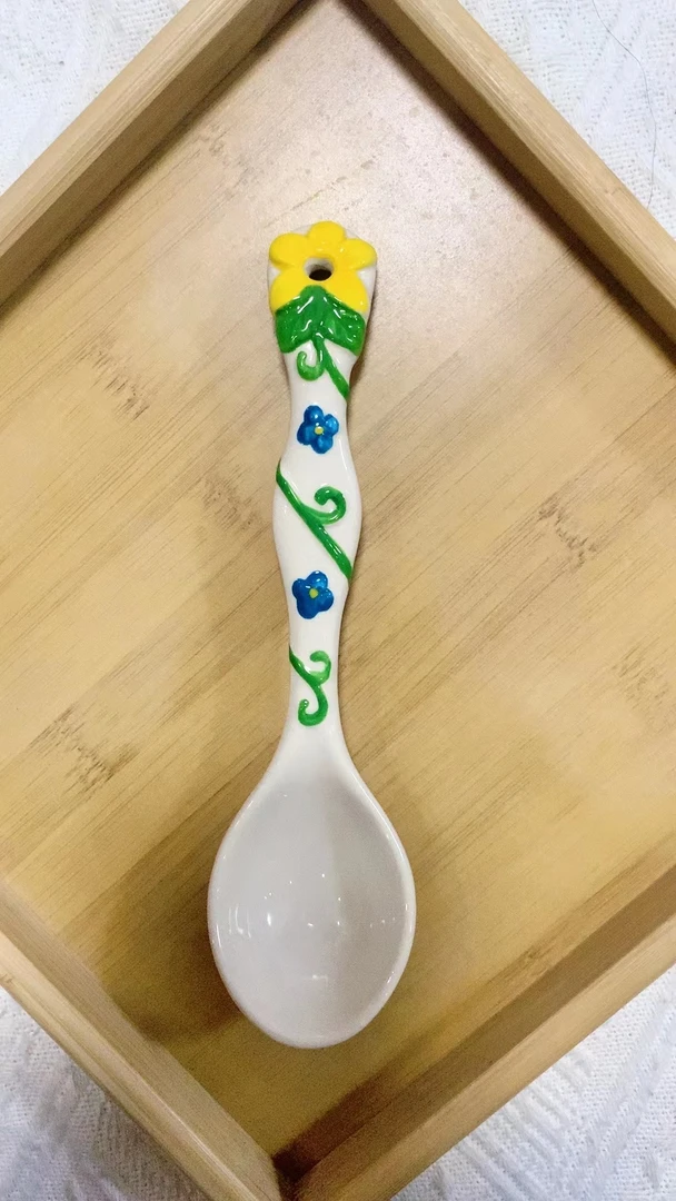 漫步花海长柄瓷勺1只