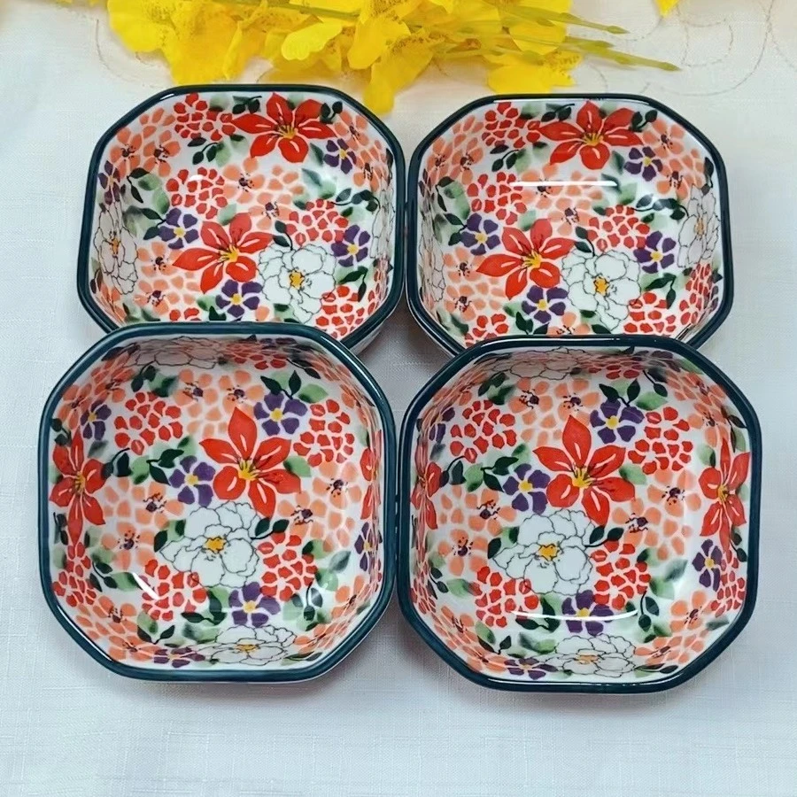 波兰釉下彩蝴蝶夫人4.5英寸家用火锅蘸料碟调料碗小咸菜碟