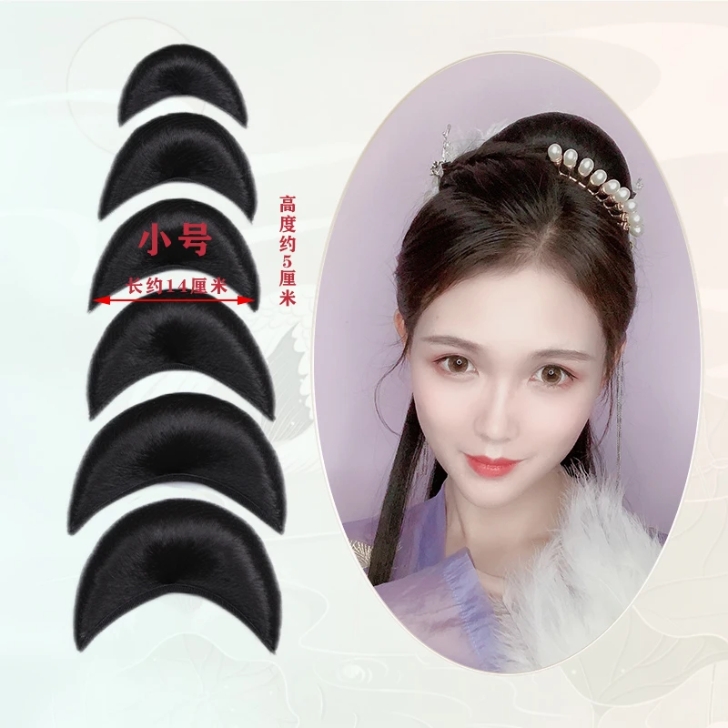 HAIR/春秋古风假发月牙包贵妃发髻cos古代造型小龙女汉服牛角垫发