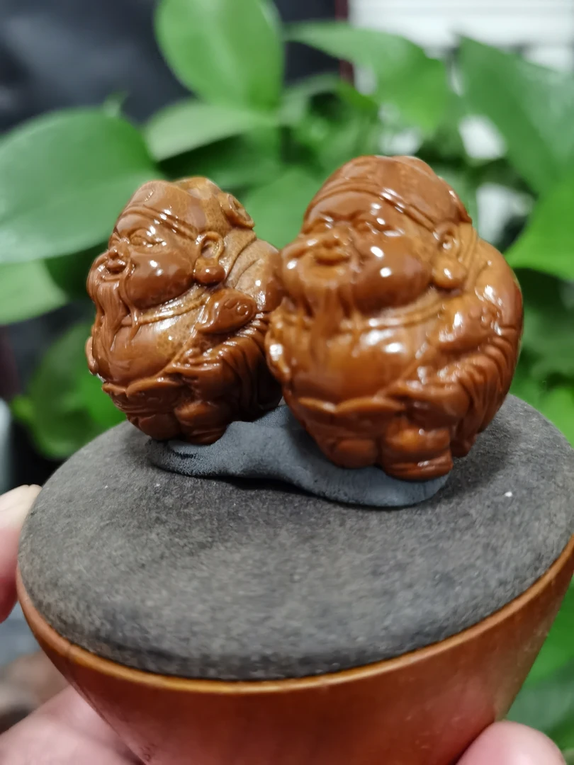 1122-财神一对（新疆西藏青海不包邮）--巴西大橄榄核