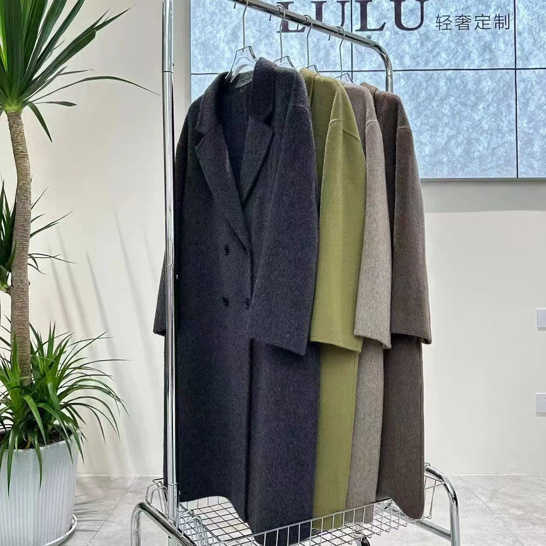 【璐璐】8075双面呢大衣气质轻著时尚休闲百搭羊驼毛长款