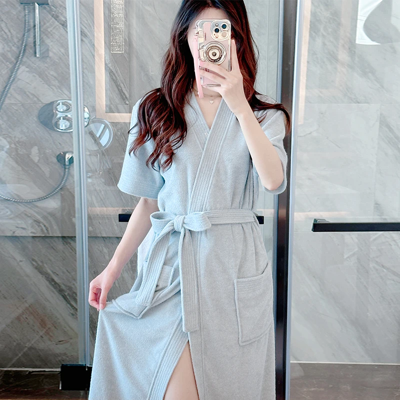 夏季女款浴袍速干吸水薄款酒店浴巾大码可穿式成人家用洗澡情侣