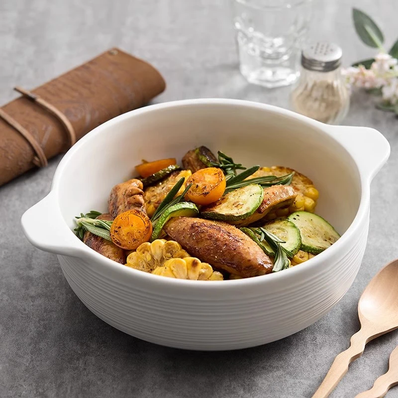 双耳汤碗大号带勺家用2024新款泡面碗陶瓷高级感面碗酸菜鱼大汤碗