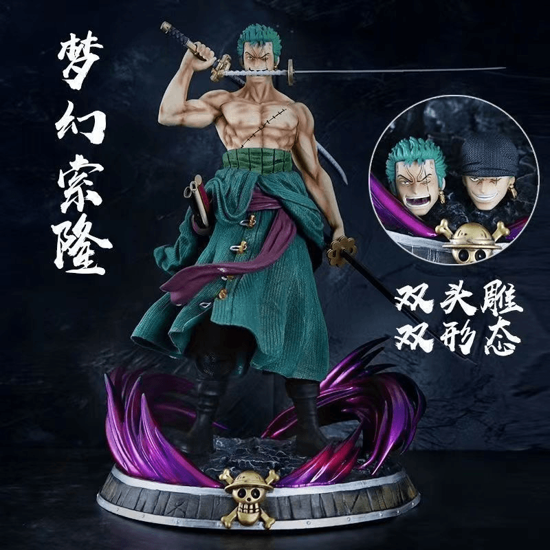 双形态 海贼王梦幻扛刀索隆 送双头雕 特效拉满 手办模玩