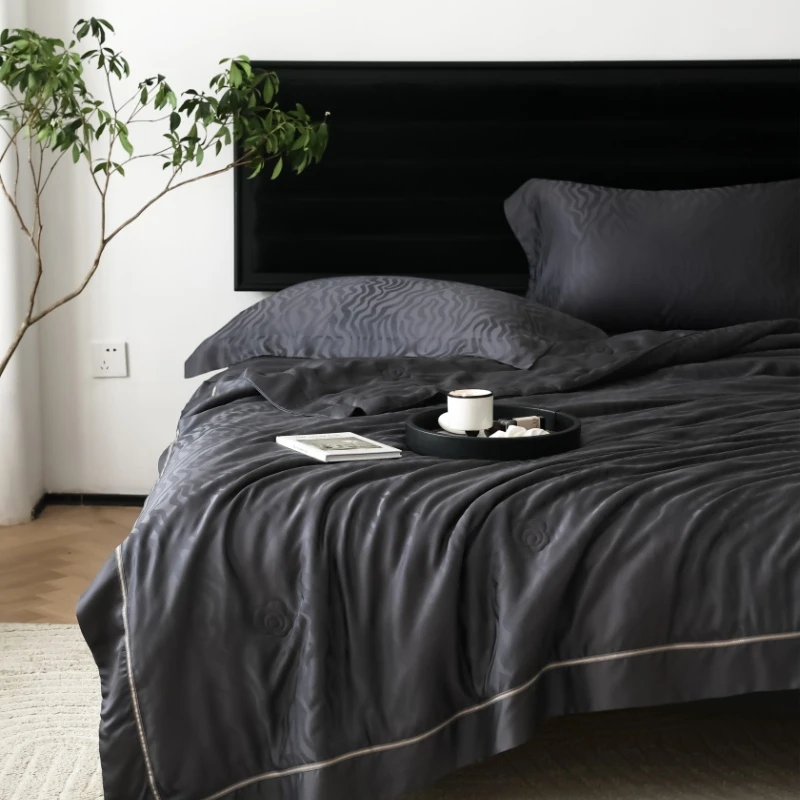 『山茶花夏被』兰精天丝提花空调被简约轻奢夏季凉感薄被可机洗夏被