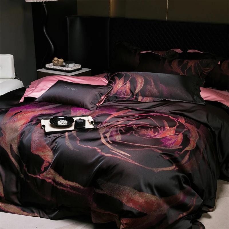 [星河玫瑰]高奢定制款色织提花四件套床上用品轻奢长绒棉四季通用