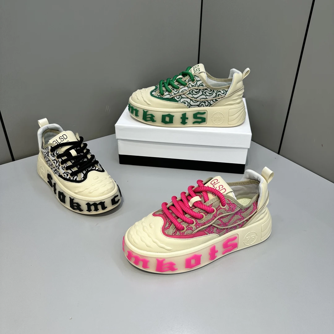 原创正品2024夏季新款时尚刺绣潮流男鞋休闲板鞋厚底增高透气百搭