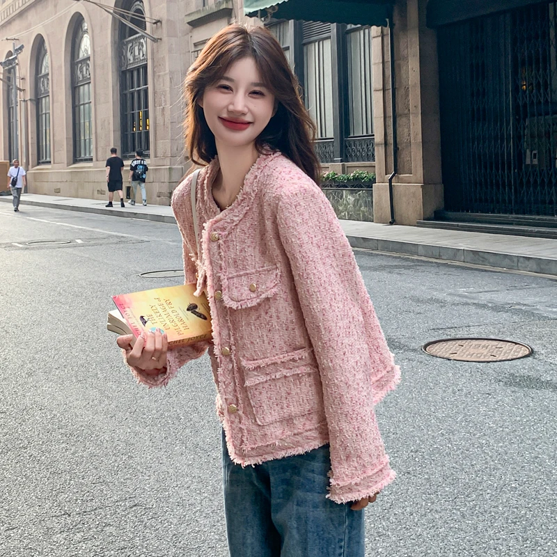 超好看小香风外套女韩版高级感气质甜美减龄秋季新款2025短款上衣