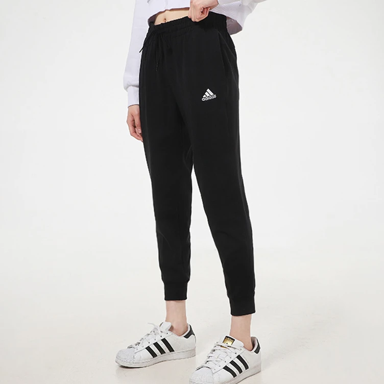 Adidas阿迪达斯女裤运动裤2024新款针织束脚休闲收口九分裤GM5624