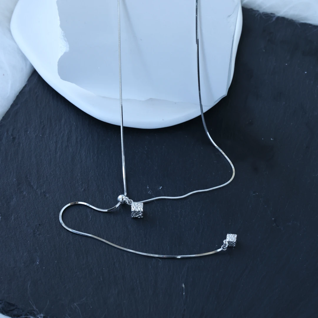 坠链均925银 【方圆项链】气质轻奢时尚百搭简约调节项链陆人甲乙丙