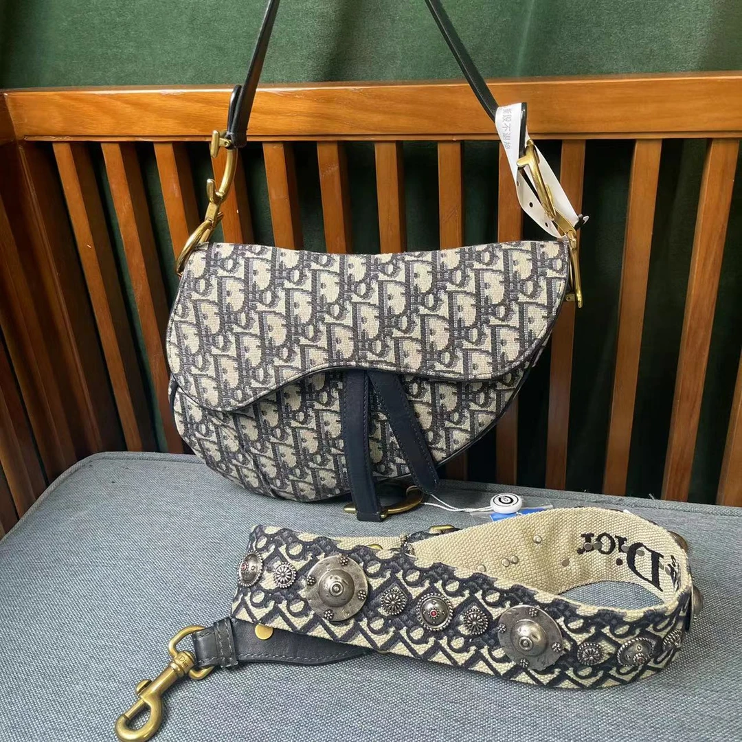 95新 DIOR/迪奥 老花单肩中号马鞍