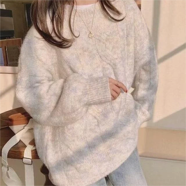 2024新款女装针织外搭时尚秋冬爆款加厚宽松秋冬季编织女装毛衣