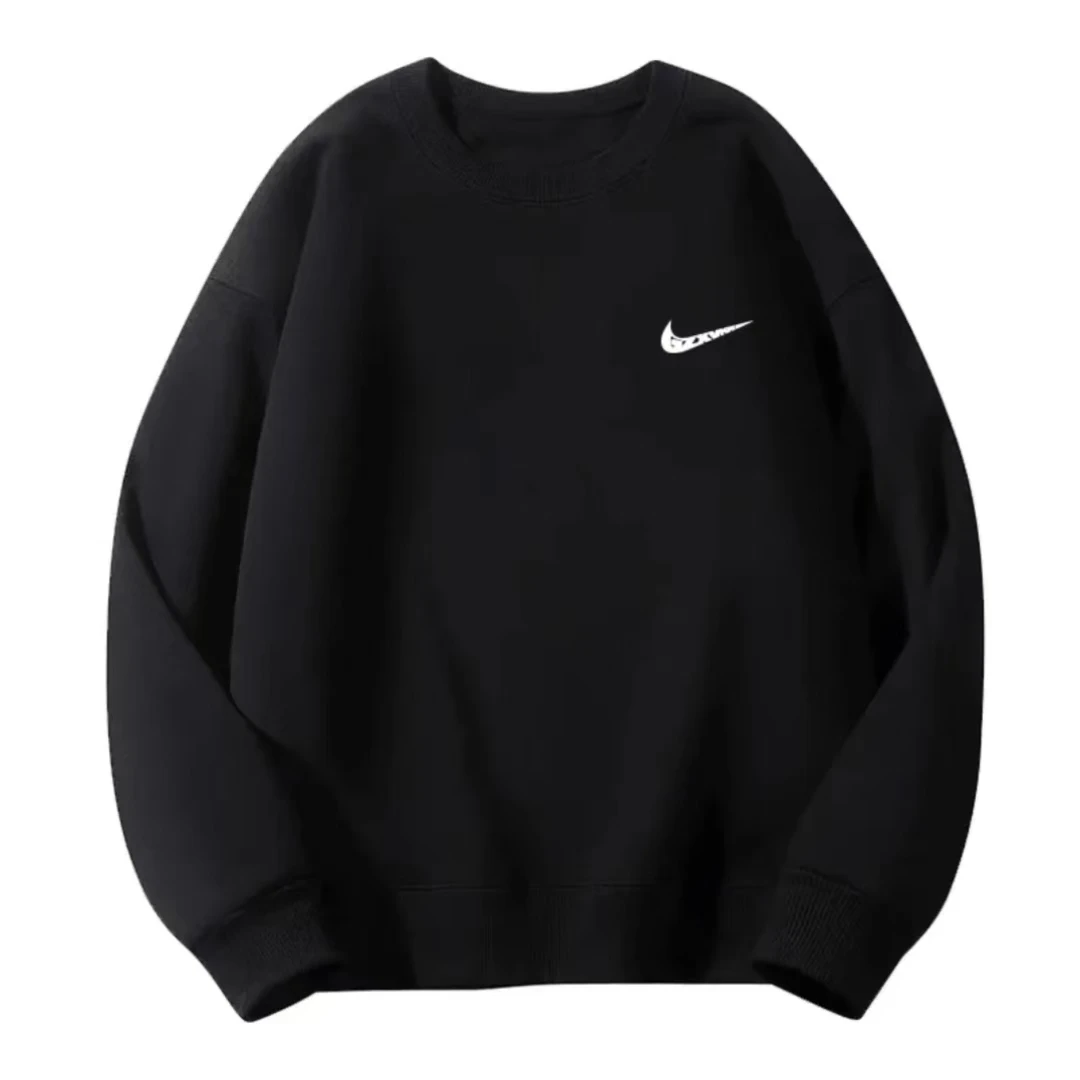 秋冬新款华棉男女卫衣青年宽松加绒长袖加厚品牌圆领上衣打底衫