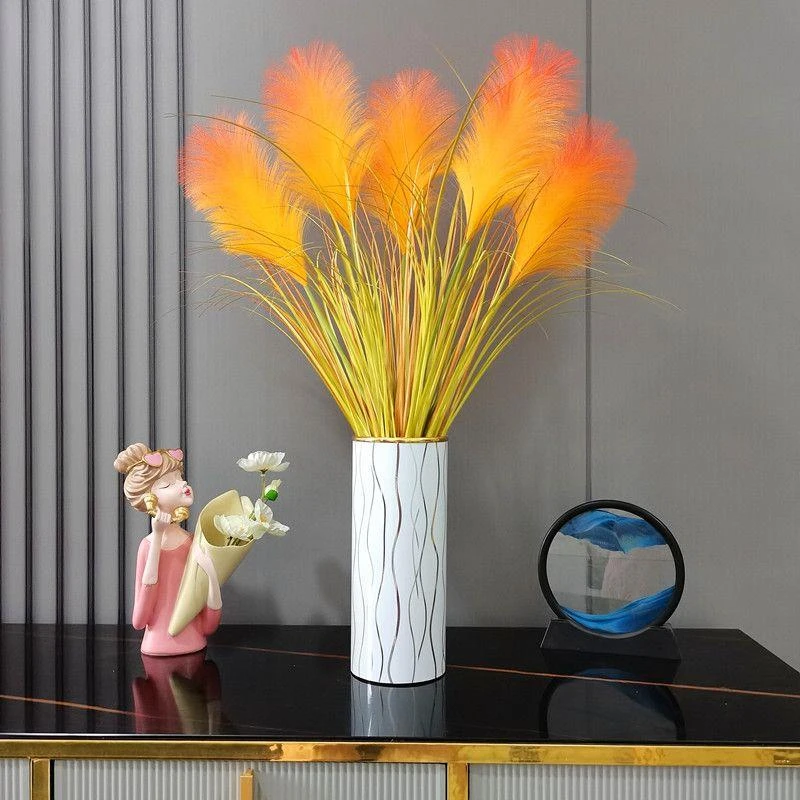 网红芦苇花仿真花客厅装饰花桌面电视柜摆设花束绿植假花婚庆插花