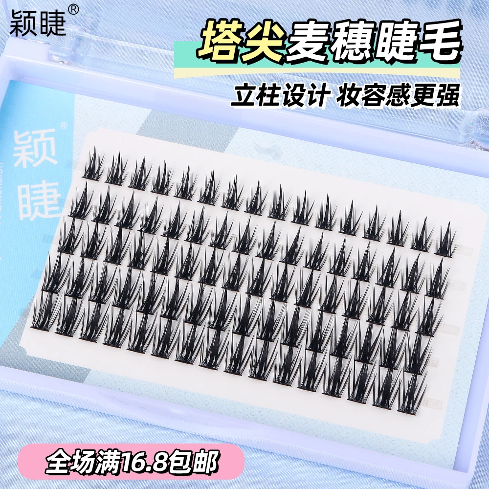 五排麦穗睫毛单簇假眼睫毛自然懒人三部曲自己嫁接睫毛胶水