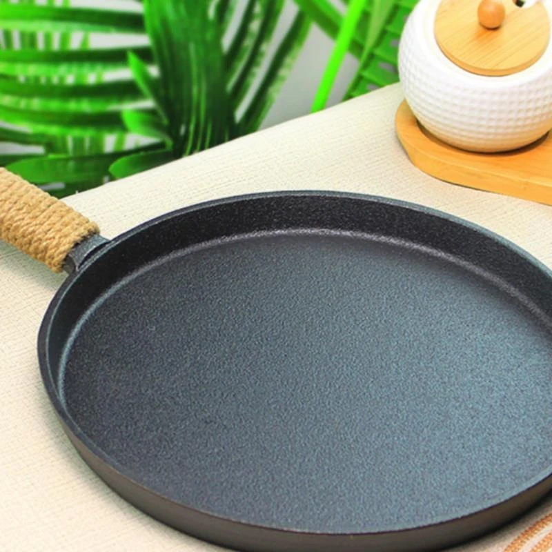 铸铁加厚烙饼锅家用手抓饼平底锅煎蛋煎牛排锅煎饼果子工具无涂层