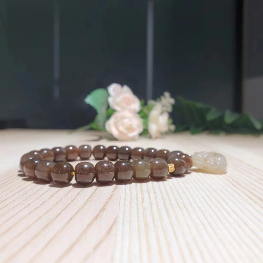 C341【赵小姐 天然和田玉大佛单圈手链