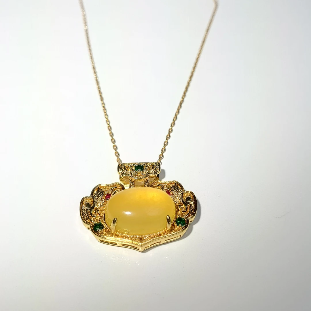 铜合金仿水晶吊坠 M484【赵小姐】轻奢气质黄吊坠