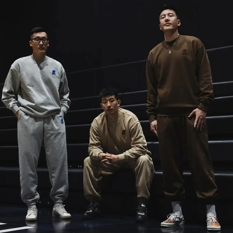 STA星标刺绣男秋冬女纯棉重磅潮牌圆领卫衣长裤运动套装美式HOVA