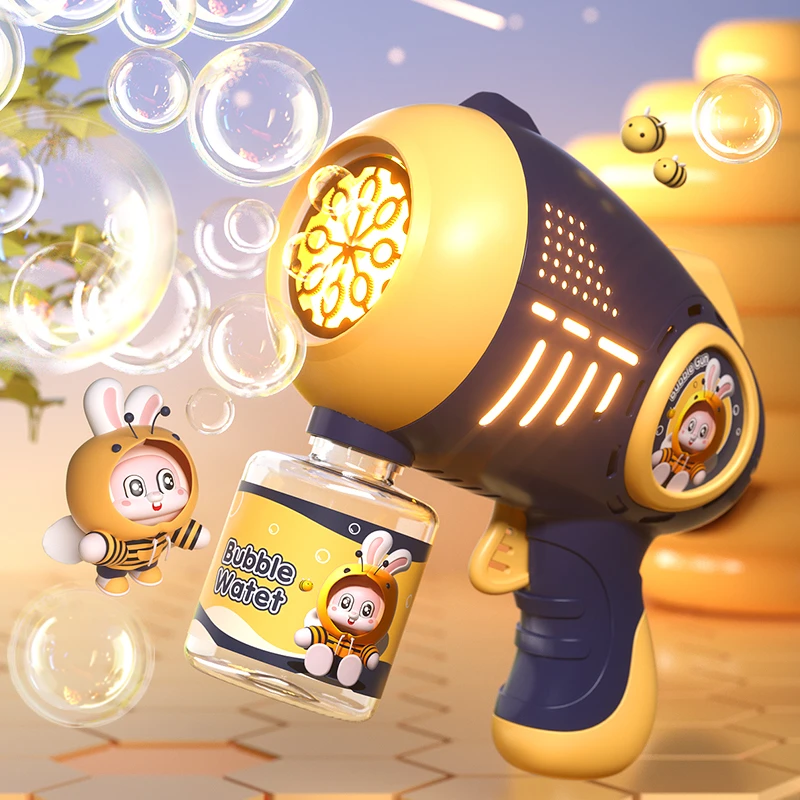 育儿宝儿童吹泡泡机玩具泡泡枪电动手持加特林男女孩宝宝户外礼物