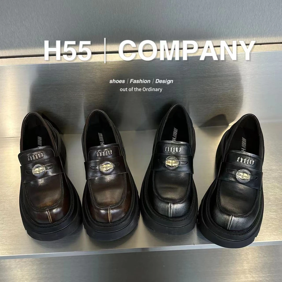 【晨妍专属】H55-新款英伦小金币乐福鞋03-1398