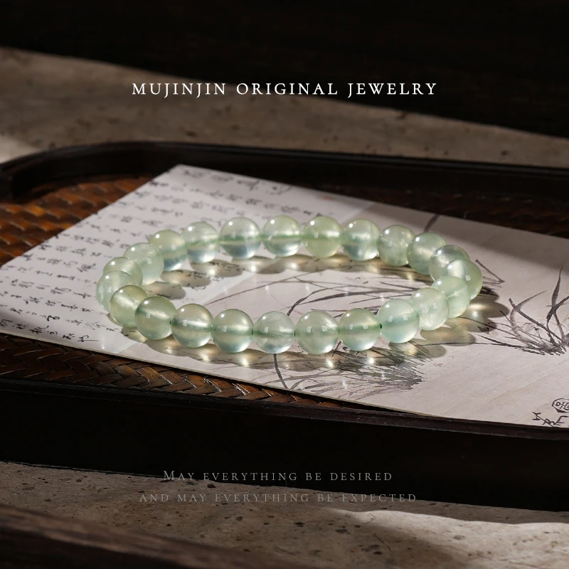 【木槿槿】天然葡萄石8mm+闺蜜手链女款时尚简约手饰串珠手串CC849