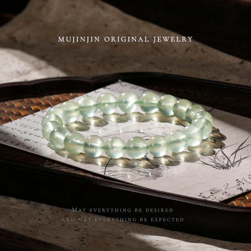 【木槿槿 槿选】天然葡萄石手串女款手链串珠送女朋友礼物单圈