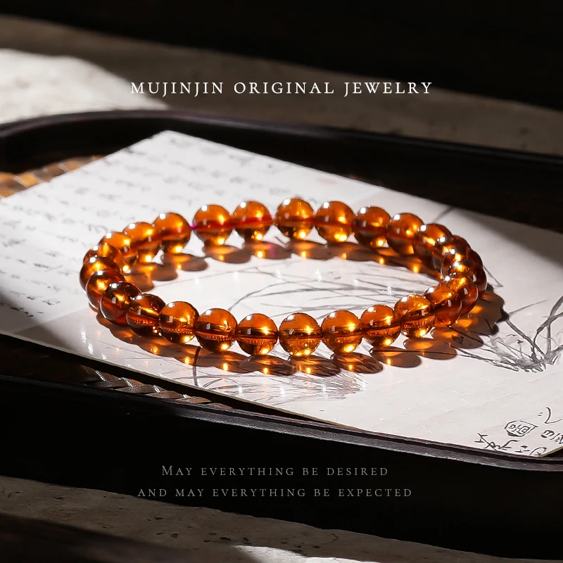 【木槿槿】天然芬达石榴石手串女款约6m串珠手链小众时尚饰品XL2587