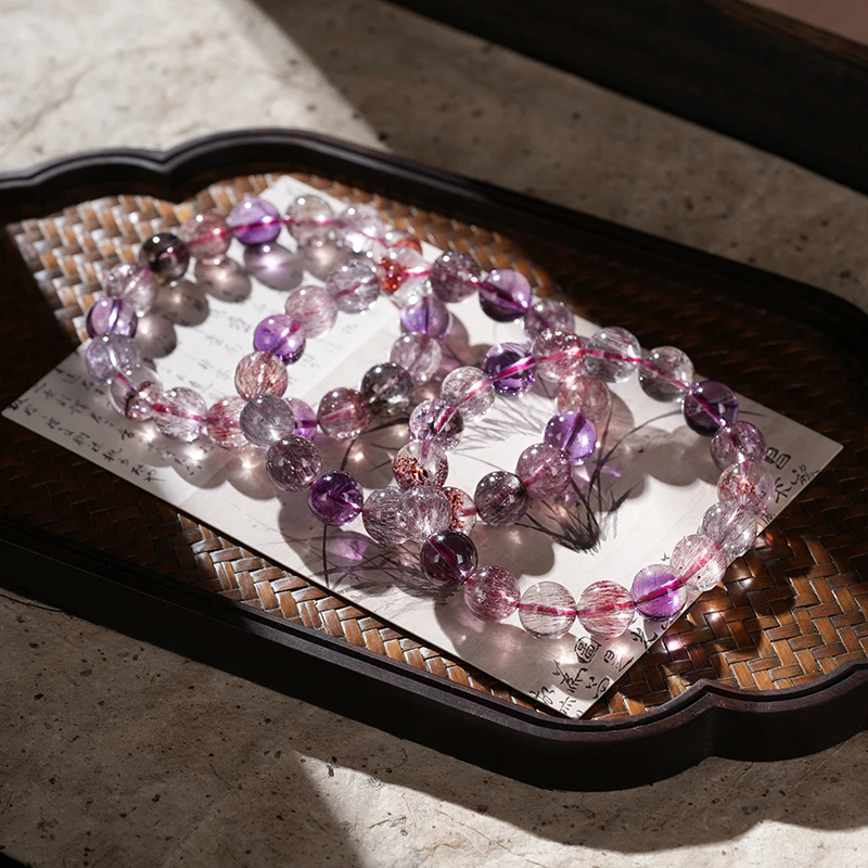 【木槿槿】天然高透超七水晶手串女款约11m手链XL2616多样性发一