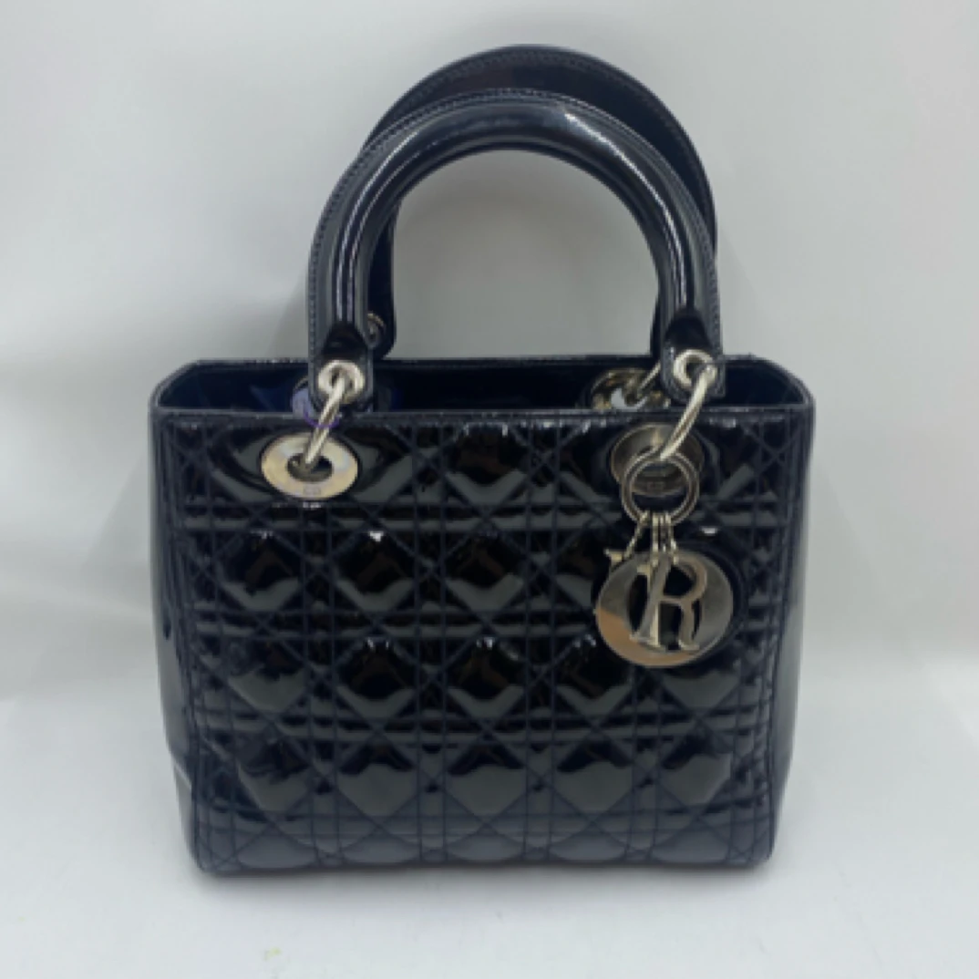 95新 DIOR/迪奥 茉上/黑色五格漆皮戴妃