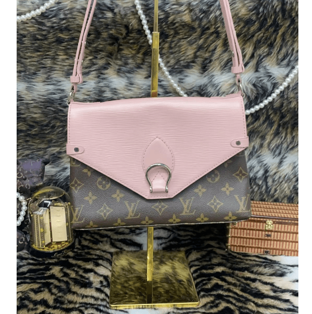 95新 LouisVuitton/路易威登 茉上/老花拼色水波纹邮差
