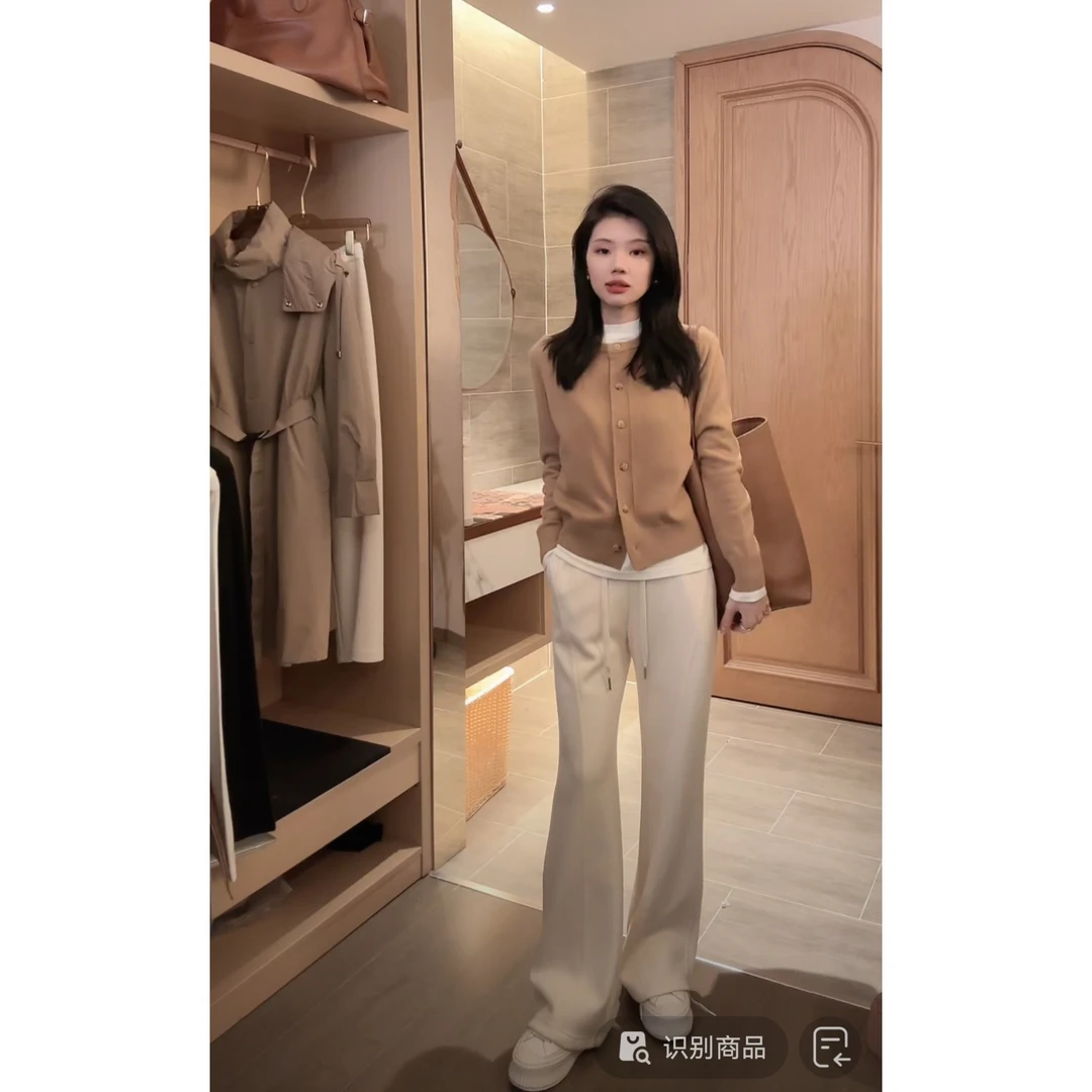 【风浓晚风】秋冬奢华感刺绣小标复古色系时尚优雅毛呢针织开衫