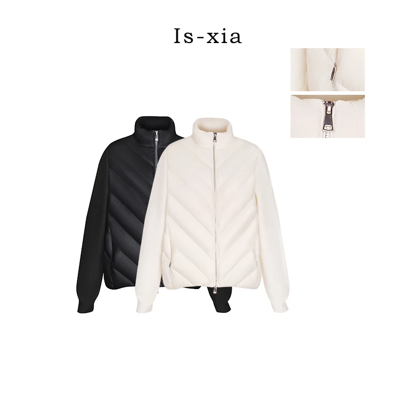【蒙家鹅绒服】95白鹅绒拼接设计收口显瘦时髦鹅绒服时尚保暖立领